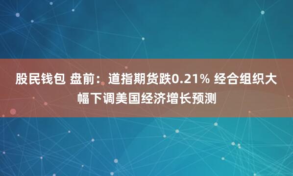 股民钱包 盘前：道指期货跌0.21% 经合组织大幅下调美国经济增长预测