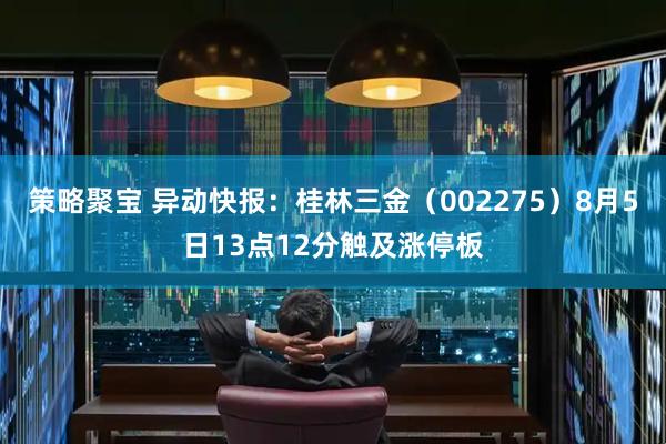 策略聚宝 异动快报：桂林三金（002275）8月5日13点12分触及涨停板