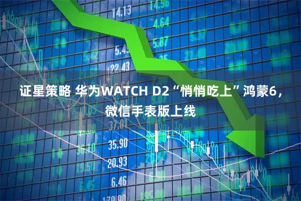 证星策略 华为WATCH D2“悄悄吃上”鸿蒙6,微信手表版上线