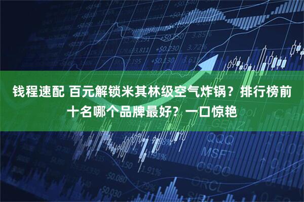 钱程速配 百元解锁米其林级空气炸锅？排行榜前十名哪个品牌最好？一口惊艳