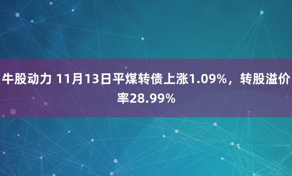 牛股动力 11月13日平煤转债上涨1.09%，转股溢价率28.99%