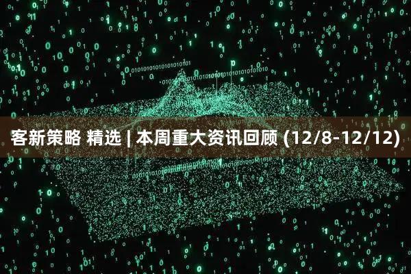 客新策略 精选 | 本周重大资讯回顾 (12/8-12/12)
