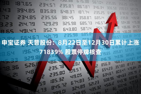 申宝证券 天普股份：8月22日至12月30日累计上涨71839% 股票停牌核查
